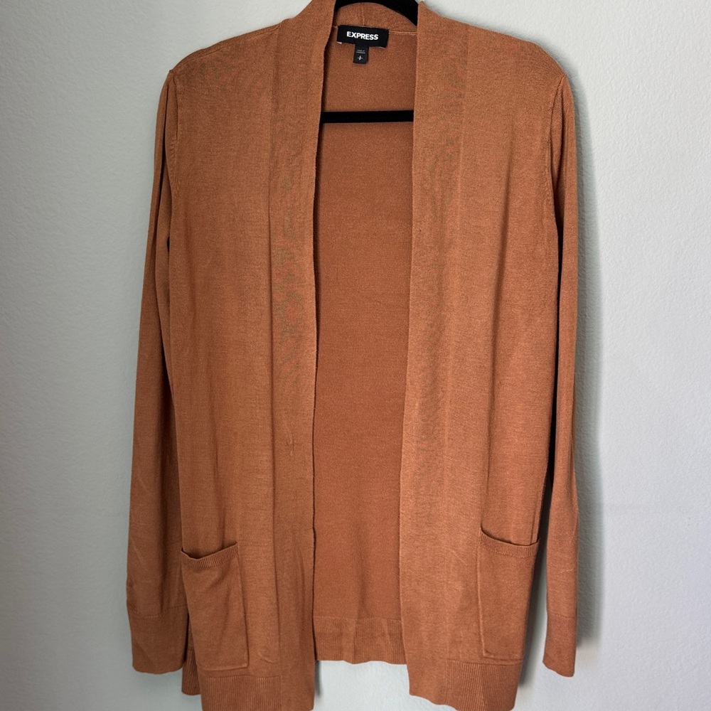 Express Women's Cardigan in Rust Orange
